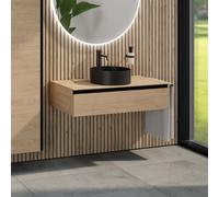 rivea Dia mobile La: 100 con 1 scomparto estraibile, lavabo Ø 38 cm nero opaco, BR0535BM+BR0028SO+BR0003SO, Dia [Mobili da Bagno > Mobili con Lavabo Integrato]