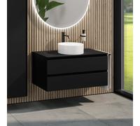 rivea Dia mobile La: 100 con 2 scomparti estraibili, lavabo Ø 38 cm bianco, BR0535WH+BR0033BM+BN0403BM, Dia [Mobili da Bagno > Mobili con Lavabo Integrato]