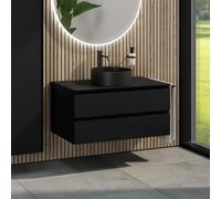 rivea Dia mobile La: 100 con 2 scomparti estraibili, lavabo Ø 38 cm nero opaco, BR0535BM+BR0033BM+BN0403BM, Dia [Mobili da Bagno > Mobili con Lavabo Integrato]