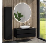 rivea Dia mobile La: 120 cm con 2 scomparti estraibili, lavabo La: 60 cm bianco, con specchio illuminato Kanya, BR0527WH+BR0034BM+BN0404BM+BR2029MI, Dia [Mobili da Bagno > Set Mobili da Bagno]