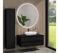 rivea Dia mobile La: 120 cm con 2 scomparti estraibili, lavabo La: 60 cm bianco opaco, con specchio illuminato Kanya, BR0527WM+BR0034BM+BN0404BM+BR2029MI, Dia [Mobili da Bagno > Set Mobili da Bagno]