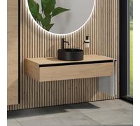 rivea Dia mobile La: 120 con 1 scomparto estraibile, lavabo Ø 38 cm nero opaco, BR0535BM+BR0029SO+BR0004SO, Dia [Mobili da Bagno > Mobili con Lavabo Integrato]
