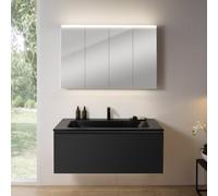 rivea Dia mobile La: 121 cm con 1 estraibile, lavabo con 1 foro della rubinetteria nero opaco, con armadietto a specchio n50 per la Svizzera,, BR0039BM+BR0051BM+BN0522MI, Dia [Mobili da Bagno > Set Mo