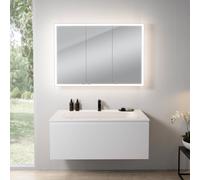 rivea Dia mobile La: 121 cm con 1 scomparto estraibile, lavabo con 1 foro rubinetteria bianco, con armadietto a specchio n60 per la Svizzera,, BR0039WM+BR0051WH+BN0502MI, Dia [Mobili da Bagno > Set Mo
