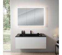 rivea Dia mobile La: 121 cm con 1 scomparto estraibile, lavabo con 1 foro rubinetteria nero opaco, con armadietto a specchio n60 per la Svizzera,, BR0039WH+BR0051BM+BN0502MI, Dia [Mobili da Bagno > Se