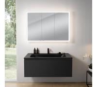rivea Dia mobile La: 121 cm con 1 scomparto estraibile, lavabo con 1 foro rubinetteria nero opaco, con armadietto a specchio n60 per la Svizzera,, BR0039BM+BR0051BM+BN0502MI, Dia [Mobili da Bagno > Se