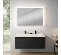 rivea Dia mobile La: 121 cm con 1 scomparto estraibile, lavabo con 2 fori della rubinetteria bianco, con armadietto a specchio n60 per la Svizzera,, BR0039BM+BR0098WH+BN0502MI, Dia [Mobili da Bagno > 