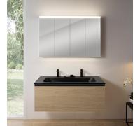 rivea Dia mobile La: 121 cm con 1 scomparto estraibile, lavabo con 2 fori rubinetteria nero opaco, con armadietto a specchio n50 per la Svizzera,, BR0039SO+BR0098BM+BN0522MI, Dia [Mobili da Bagno > Se