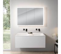 rivea Dia mobile La: 121 cm con 1 scomparto estraibile, lavabo doppio senza fori rubinetteria bianco, con armadietto a specchio n60 per la Svizzera,, BR0039WM+BR0057WH+BN0502MI, Dia [Mobili da Bagno >