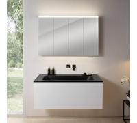 rivea Dia mobile La: 121 cm con 1 scomparto estraibile, lavabo senza fori rubinetteria nero opaco, con armadietto a specchio n50 per la Svizzera,, BR0039WM+BR0056BM+BN0522MI, Dia [Mobili da Bagno > Se