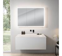 rivea Dia mobile La: 121 cm con 1 scomparto estraibile, lavabo senza foro per rubinetteria bianco, con armadietto a specchio n60,, BR0039WH+BR0056WH+BN0494MI, Dia [Mobili da Bagno > Set Mobili Bagno]