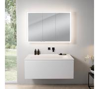 rivea Dia mobile La: 121 cm con 1 scomparto estraibile, lavabo senza foro per rubinetteria bianco opaco, con armadietto a specchio n60,, BR0039WM+BR0056WM+BN0494MI, Dia [Mobili da Bagno > Set Mobili d