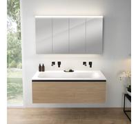 rivea Dia mobile La: 141 cm con 1 scomparto estraibile, lavabo senza fori rubinetteria bianco, con armadietto a specchio n50 per la Svizzera,, BR0044SO+BR0126WH+BN0523MI, Dia [Mobili da Bagno > Set Mo