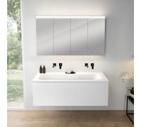 rivea Dia mobile La: 141 cm con 1 scomparto estraibile, lavabo senza fori rubinetteria bianco, con armadietto a specchio n50 per la Svizzera,, BR0044WM+BR0126WH+BN0523MI, Dia [Mobili da Bagno > Set Mo