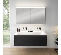 rivea Dia mobile La: 141 cm con 1 scomparto estraibile, lavabo senza fori rubinetteria bianco, con armadietto a specchio n50,, BR0044BM+BR0126WH+BN0511MI, Dia [Mobili da Bagno > Set Mobili da Bagno]