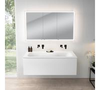 rivea Dia mobile La: 141 cm con 1 scomparto estraibile, lavabo senza fori rubinetteria bianco opaco, con armadietto a specchio n60 per la Svizzera,, BR0044WM+BR0126WM+BN0503MI, Dia [Mobili da Bagno > 