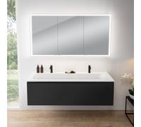 rivea Dia mobile La: 161 cm con 1 scomparto estraibile, lavabo con 2 fori rubinetteria bianco, con armadietto a specchio n60 per la Svizzera,, BR0045BM+BR0129WH+BN0504MI, Dia [Mobili da Bagno > Set Mo