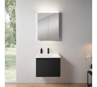 rivea Dia mobile La: 61 cm con 1 scomparto estraibile, lavabo con 1 foro per rubinetteria bianco, con armadietto a specchio n50,, BR0036BM+BR0048WH+BN0472MI, Dia [Mobili da Bagno > Set Mobili da Bagno