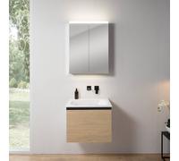 rivea Dia mobile La: 61 cm con 1 scomparto estraibile, lavabo senza fori rubinetteria bianco, con armadietto a specchio n50 per la Svizzera,, BR0036SO+BR0053WH+BN0485MI, Dia [Mobili da Bagno > Set Mob