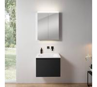 rivea Dia mobile La: 61 cm con 1 scomparto estraibile, lavabo senza foro per rubinetteria bianco, con armadietto a specchio n50 per la Svizzera,, BR0036BM+BR0053WH+BN0485MI, Dia [Mobili da Bagno > Set