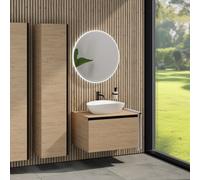 rivea Dia mobile La: 80 cm con 1 estraibile, lavabo La: 60 cm bianco opaco, con specchio illuminato Kanya, BR0536WM+BR0037SO+BR0002SO+BR2027MI, Dia [Mobili da Bagno > Set Mobili da Bagno]