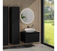 rivea Dia mobile La: 80 cm con 1 scomparto estraibile, lavabo La: 60 cm bianco, con specchio illuminato Kanya, BR0536WH+BR0037BM+BN0402BM+BR2027MI, Dia [Mobili da Bagno > Set Mobili da Bagno]