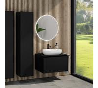 rivea Dia mobile La: 80 cm con 1 scomparto estraibile, lavabo La: 60 cm bianco, con specchio illuminato Kanya, BR0527WH+BR0037BM+BN0402BM+BR2027MI, Dia [Mobili da Bagno > Set Mobili da Bagno]