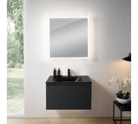 rivea Dia mobile La: 81 cm con 1 scomparto estraibile, lavabo con 1 foro rubinetteria nero opaco, con armadietto a specchio n60 per la Svizzera,, BR0037BM+BR0049BM+BN0500MI, Dia [Mobili da Bagno > Set