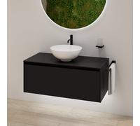 rivea Dia soleado mobile La: 100 cm con 1 scomparto estraibile, lavabo Ø 42 bianco opaco,, BR0532WM+BR0107BM, Dia soleado [Mobili da Bagno > Mobili con Lavabo Integrato]