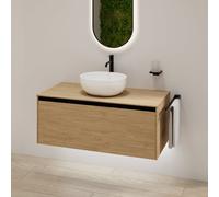 rivea Dia soleado mobile La: 100 cm con 1 scomparto estraibile, lavabo bianco opaco,, BR0526WM+BR0107SO, Dia soleado [Mobili da Bagno > Mobili con Lavabo Integrato]