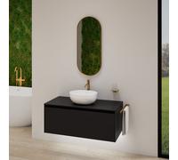 rivea Dia soleado mobile La: 100 cm con 1 scomparto estraibile, lavabo bianco opaco, con specchio illuminato Picabo, BR0526WM+BR0107BM+BR2003MI, Dia soleado [Mobili da Bagno > Set Mobili da Bagno]