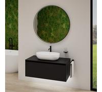 rivea Dia soleado mobile La: 100 cm con 1 scomparto estraibile, lavabo La: 60 cm bianco opaco, con specchio illuminato Maila,, BR0527WM+BR0107BM+BR2018MI, Dia soleado [Mobili da Bagno > Set Mobili da 