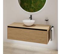rivea Dia soleado mobile La: 120 cm con 1 scomparto estraibile, lavabo Ø 38 bianco opaco,, BR0531WM+BR0108SO, Dia soleado [Mobili da Bagno > Mobili con Lavabo Integrato]