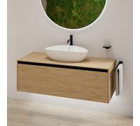 rivea Dia soleado mobile La: 120 cm con 1 scomparto estraibile, lavabo bianco,, BR0536WH+BR0108SO, Dia soleado [Mobili da Bagno > Mobili con Lavabo Integrato]