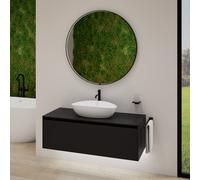 rivea Dia soleado mobile La: 120 cm con 1 scomparto estraibile, lavabo bianco opaco, con specchio illuminato Maila, BR0536WM+BR0108BM+BR2018MI, Dia soleado [Mobili da Bagno > Set Mobili da Bagno]