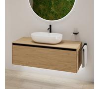 rivea Dia soleado mobile La: 120 cm con 1 scomparto estraibile, lavabo La: 60 cm bianco,, BR0527WH+BR0108SO, Dia soleado [Mobili da Bagno > Mobili con Lavabo Integrato]