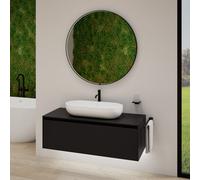rivea Dia soleado mobile La: 120 cm con 1 scomparto estraibile, lavabo La: 75 cm bianco opaco, con specchio illuminato Maila,, BR0528WM+BR0108BM+BR2018MI, Dia soleado [Mobili da Bagno > Set Mobili da 