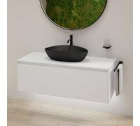 rivea Dia soleado mobile La: 120 cm con 1 scomparto estraibile, lavabo nero opaco,, BR0536BM+BR0108WM, Dia soleado [Mobili da Bagno > Mobili con Lavabo Integrato]