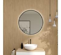rivea Dia specchio illuminato Ø 80 cm, con effetto alba e cornice d’accento nera opaca, BR0132MI, Dia [Specchi > Specchi]