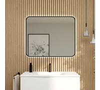 rivea Dia specchio illuminato La: 100 A: 80 cm, con effetto alba e cornice d’accento nera opaca, BR0138MI, Dia [Specchi > Specchi]