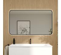 rivea Dia specchio illuminato La: 140 A: 80 cm, con effetto alba e cornice d’accento nera opaca, BR0140MI, Dia [Specchi > Specchi]