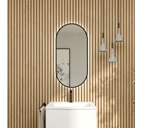rivea Dia specchio illuminato La: 45 A: 90 cm, con effetto alba e cornice d’accento nera opaca, BR0135MI, Dia [Specchi > Specchi]
