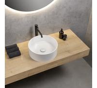 rivea Maila lavabo da appoggio Ø 38 A: 13,2 cm, con superficie facile da pulire, BR0535WH, Maila bianco [Lavabi > Lavabi da Appoggio]