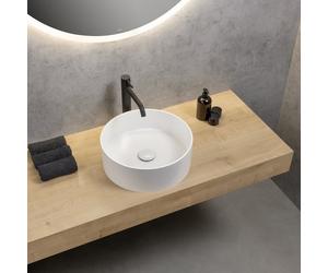 rivea Maila lavabo da appoggio Ø 38 A: 13,2 cm, con superficie facile da pulire, BR0535WH, Maila bianco [Lavabi > Lavabi da Appoggio]