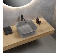rivea Maila lavabo da appoggio La: 40 A: 15,9 P: 40 cm, con superficie facile da pulire, BR0551LG, Maila grigio chiaro opaco [Lavabi > Lavabi da Appoggio]