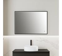 rivea Maila specchio illuminato La: 100 cm, con cornice d’accento nera opaca, BR2012MI, Maila [Specchi > Specchi]