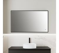 rivea Maila specchio illuminato La: 120 cm, con cornice d’accento nera opaca, BR2013MI, Maila [Specchi > Specchi]