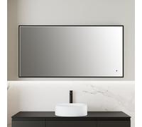 rivea Maila specchio illuminato La: 140 cm, con cornice di risalto nera opaca, BR2014MI, Maila [Specchi > Specchi]