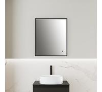 rivea Maila specchio illuminato La: 60 cm, con cornice d’accento nera opaca, BR2010MI, Maila [Specchi > Specchi]