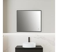 rivea Maila specchio illuminato La: 80 cm, con cornice d’accento nera opaca, BR2011MI, Maila [Specchi > Specchi]